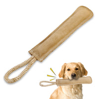 Thumbnail for SPOT Dura-Fused Leather Retriever Dog Toy – Real Leather & Jute Fabric, Double-Stitched & Durable, Squeaky Interactive Tug Toy with Rope Handle for Moderate Chewers, Soft Stuffed Fetch Toy, 15in