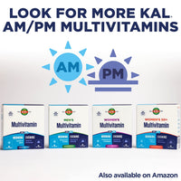 Thumbnail for KAL Men's Multivitamin AM/PM, Antioxidants Supplement, Muscle, Immune, Electrolyte Balance, Overall Wellness Support, Made Without GMOs and Soy, Vegan, 30 Servings, 120 Tablets