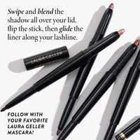 Thumbnail for LAURA GELLER NEW YORK Swipe-n-Line Dual-Ended Eyeshadow + Eyeliner - Classic (Onyx/Champagne) - Cream Eyeshadow & Smooth Glide Eyeliner - Waterproof & Crease-free Color