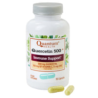 Thumbnail for Quantum Health Quercetin+ 500mg Powerful Immune Support Supplement with Zinc 11 mg & Vitamin C 100 mg - Seasonal Immunity Boost, Respiratory Health & Gut Support Complex for Women & Men - 90 Capsules