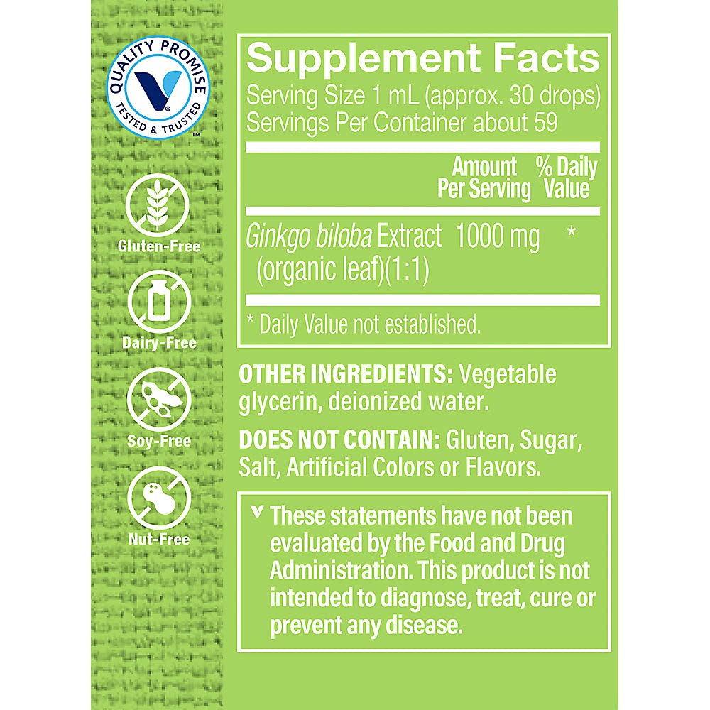 The Vitamin Shoppe Ginkgo Biloba - Memory Support, Mental Clarity & Circulation, Standardized Extract