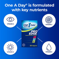Thumbnail for One A Day Men’s Pro Edge Multivitamin, Supplement with Vitamin A,C,D, E and Zinc for Immune Health Support and Magnesium for Healthy Muscle Function, 50 Count