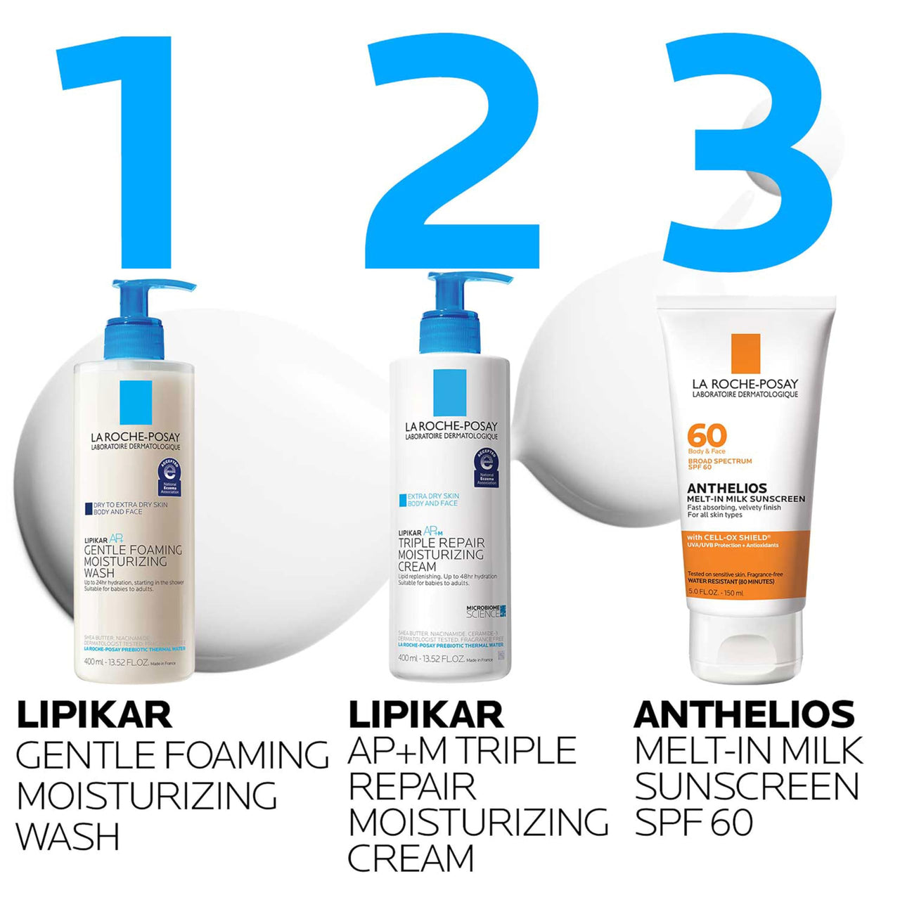 La Roche-Posay Lipikar AP+ Gentle Foaming Moisturizing Wash, Shea Butter + Niacinamide + Glycerin, Moisturizing Body Wash For Dry Skin, National Eczema Association Accepted, Soap Free
