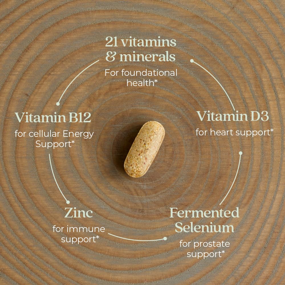 New Chapter Men’s Multivitamin, B6, Extra B12, D3, Vitamin C & Zinc, Immune, Heart, Cellular Energy, and Brain Health, Gentle on The Stomach, One Daily, Non-GMO, Gluten-Free, 18+, 72 Tablets