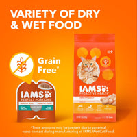 Thumbnail for IAMS Perfect Portions Sensitive Digestion & Skin Wet Cat Food Pate, Healthy Adult Grain Free Pate, Chicken Recipe, 2.6 oz. (24 Twin Packs)