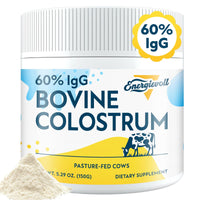 Thumbnail for Energievoll Bovine Colostrum Supplement Powder - 60% IgG 3000 mg for Gut, Hair Growth, Beauty, and Immune, Easy to Mix, Unflavored (50 Servings)