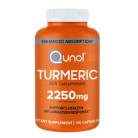Thumbnail for Qunol Turmeric Curcumin with Black Pepper, 2250mg Turmeric Extract with 95% Curcuminoids, Extra Strength Turmeric Supplement, Enhanced Absorption, Joint Support Supplement, 150 Vegetarian Capsules