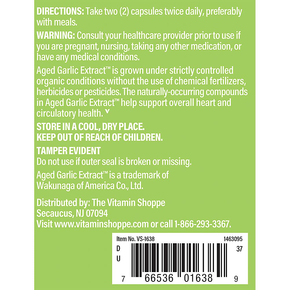 The Vitamin Shoppe Garlic 600 MG - Cardiovascular Health, Immune Support & Antioxidant Protection (200 Capsules)