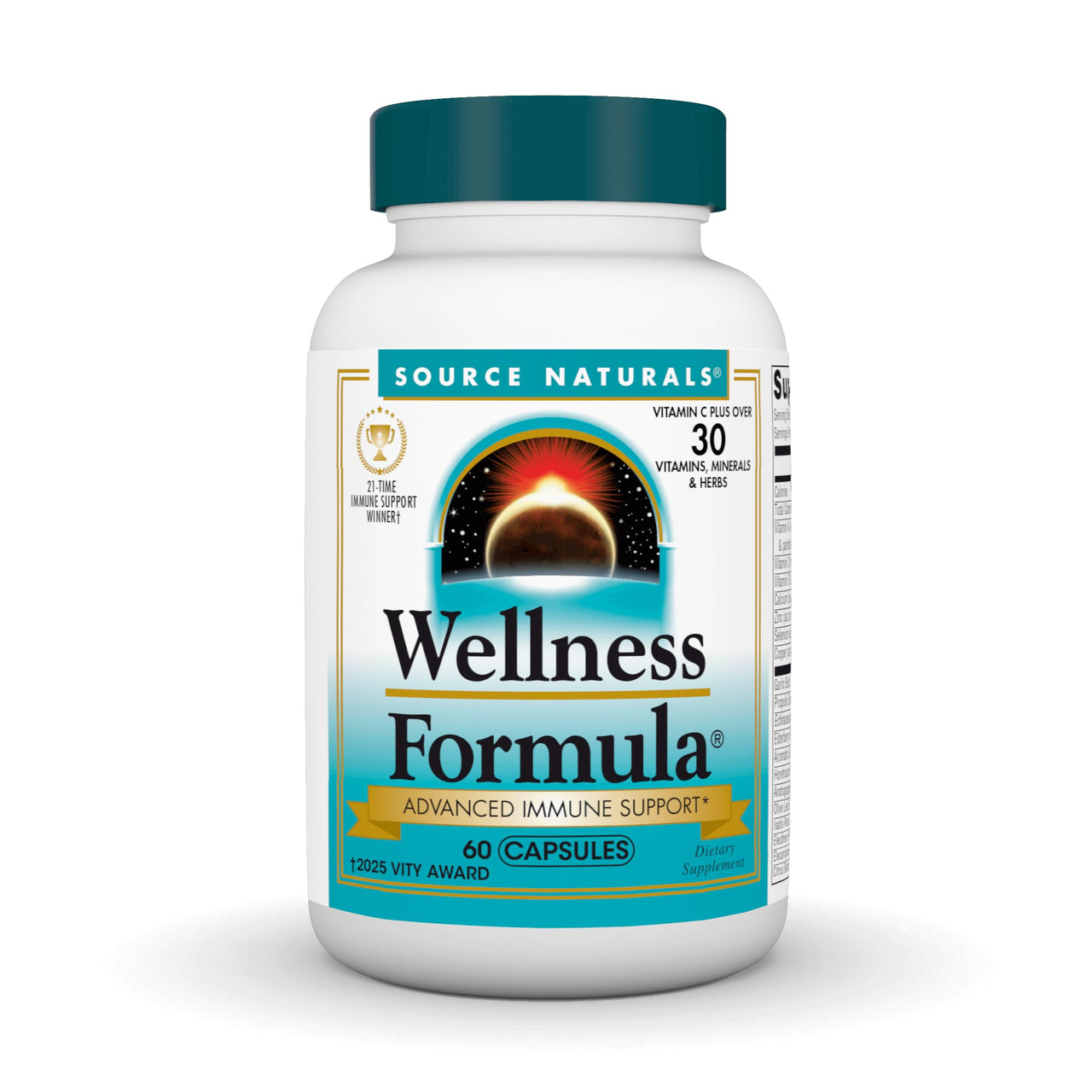 Source Naturals Wellness Formula Bio-Aligned Vitamins & Herbal Defense for Immune System Support - Dietary Supplement & Immunity Booster - 60 Capsules