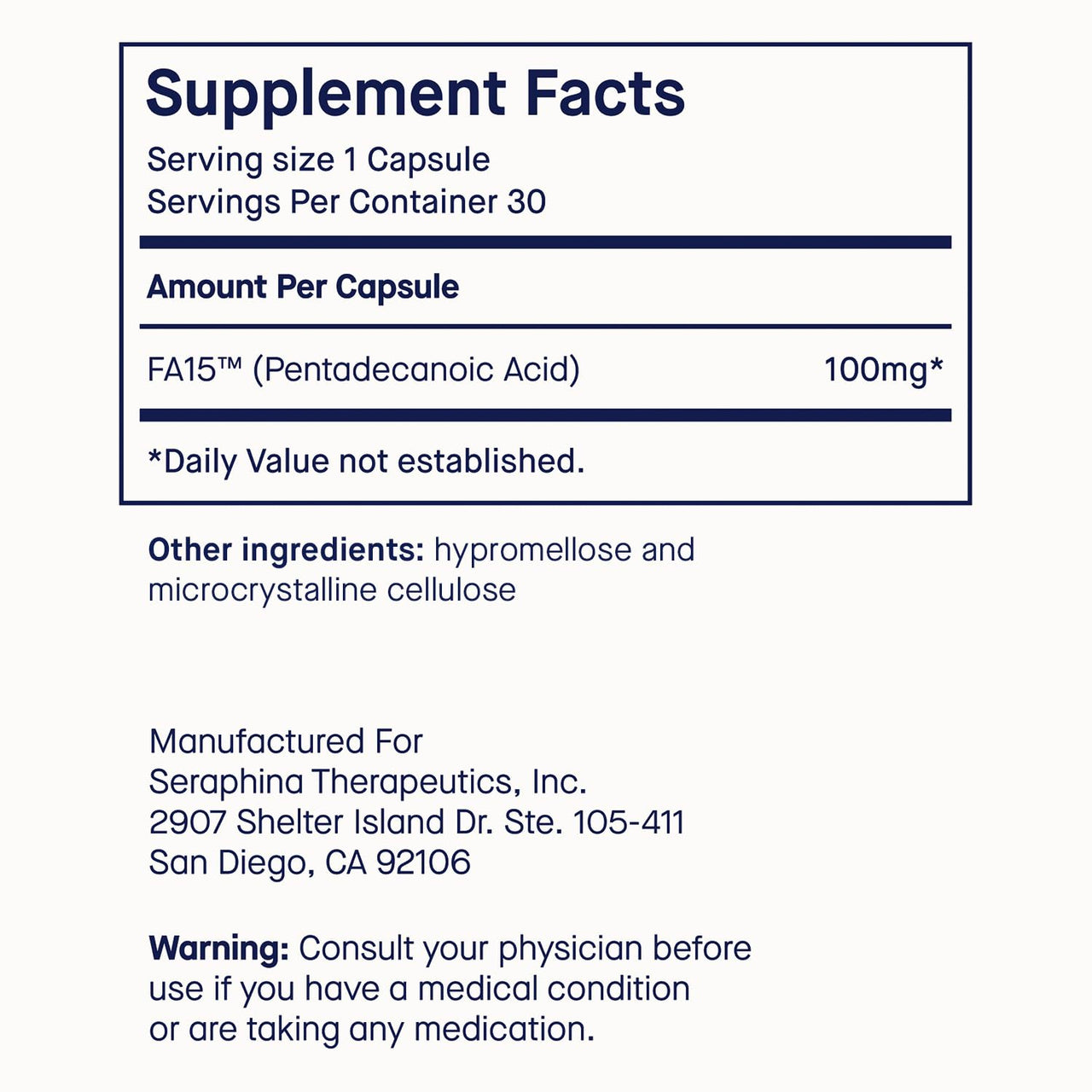 Fatty15 C15:0 Pentadecanoic Acid Supplement The Longevity Nutrient - 90 Vegan Capsules - 3X Cellular Benefits of Fish Oil EPA Omega 3 Supplements - Liver Support & Mitochondrial Health