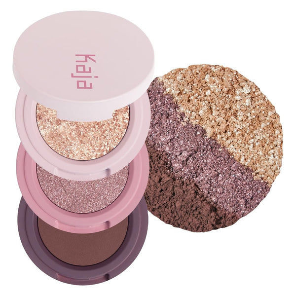 Kaja Eye Bento Collection - Bouncy Eyeshadow Trio | 17 Mauve Bouquet | Mauve Berry Tone | Vegan, Cruelty free