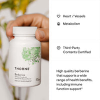 Thumbnail for THORNE Berberine - Dual Action Formula with Phytosome Plus Botanical Extract - Support Heart Health, Immune System, Healthy GI, Cholesterol* - Gluten-Free, Dairy-Free - 60 Capsules - 30 Servings
