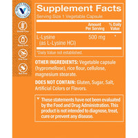 Thumbnail for The Vitamin Shoppe L-Lysine 500MG - Immune Support, Collagen Formation & Calcium Absorption, Essential Amino Acid (300 Capsules)