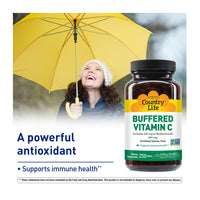 Thumbnail for Country Life Vitamin C Buffered with Bioflavonoids, 500mg, 250 Tablets, Certified Gluten Free, Certified Vegan