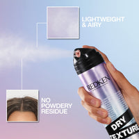 Thumbnail for Redken Dry Texture Hairspray For All Hair Types - Lightweight Volumizing Spray, Airy and Beachy Texture, Medium Hold