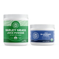 Thumbnail for Vimergy Barley Grass Juice Powder (250 g) & Wild Blueberry Powder (120g) Bundle