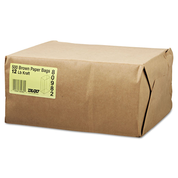 General GK12500#12 Paper Grocery Bag, 40lb Kraft, Standard 7 1/16 x 4 1/2 x 13 3/4, 500 bags