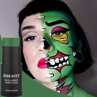 Thumbnail for CCbeauty Witch Green Face Paint Stick, Face Painting Kit, Dark Green Cream SFX Makeup Foundation, Professional Body Paint for St. Patrick's Day, Halloween Costume Party, Grinch Hulk Monster Makeup