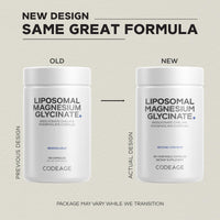 Thumbnail for Codeage Liposomal Magnesium Glycinate Supplement - Magnesium Bisglycinate Pills - BioPerine Black Pepper - Liposomal Delivery - Non-GMO, Gluten-Free Mineral - 120 Capsules