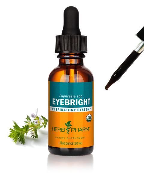 Herb Pharm Certified Organic Eyebright Liquid Extract for Respiratory System Support - 1 Ounce, clear