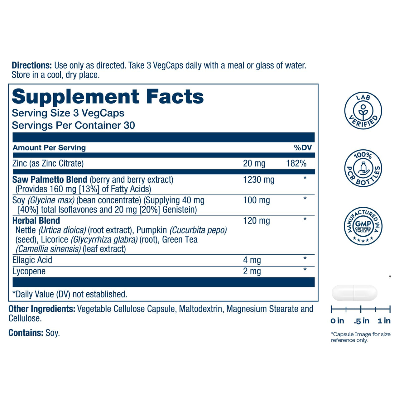 SOLARAY Prostate Defense - Prostate Health Supplements - Men's Wellness Support with Saw Palmetto, Zinc, Nettle, Pumpkin Seed Extract, Green Tea, Licorice - 60-Day Guarantee, 30 Servings, 90 VegCaps
