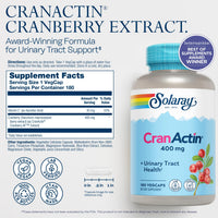 Thumbnail for Solaray Cranactin Cranberry AF Extract Capsules, 400 mg, 180 Count