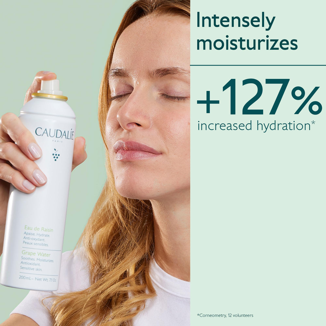 Caudalie Grape Water Moisturizing Face Mist, Soothing Organic Facial Spray to Instantly Hydrate and Strengthen the Skin Barrier, Safe for Sensitive Skin - 200 mL