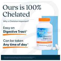 Thumbnail for Doctor's Best High Absorption Magnesium Glycinate Lysinate Supplement for Sleep Support - Chelated Magnesium Tablets for Women & Men, 200mg per Serving, Supports Calm & Relaxation, Vegan - 240 Count