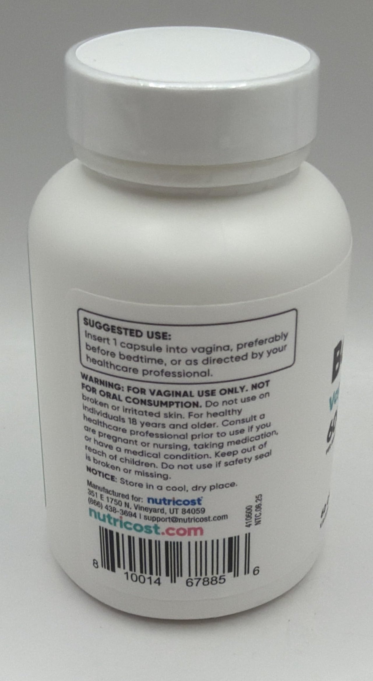 Nutricost Boric Acid 600mg, 60 Capsules - Vaginal Suppository - Non-GMO - for Women