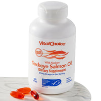 Thumbnail for Vital Choice MSC Wild Alaskan Sockeye Salmon Oil Dietary Supplement, 180 Softgels