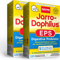 Thumbnail for Jarrow Formulas Jarro-Dophilus EPS - 5 Billion Organisms Per Serving - 120 Enteric Coated Veggie Caps, Multi-Strain Probiotic - Intestinal & Immune Health, 120 Count (Pack of 2)