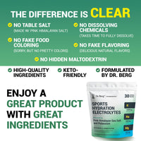 Thumbnail for Dr. Berg Sports Hydration Electrolytes Powder w/More Salt (Pink Himalayan) - 30 Keto Electrolytes Powder Packets w/a Delicious Salty Raspberry & Lemon Flavor - Includes 1,000mg of Potassium