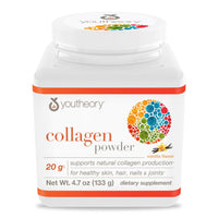 Thumbnail for Youtheory Collagen Powder - Premium Collagen Supplement with Vitamin C & Biotin - Supports Healthy Hair, Nails, Skin & Joints* - Dairy, Soy & Gluten Free - Vanilla, 4.7 oz