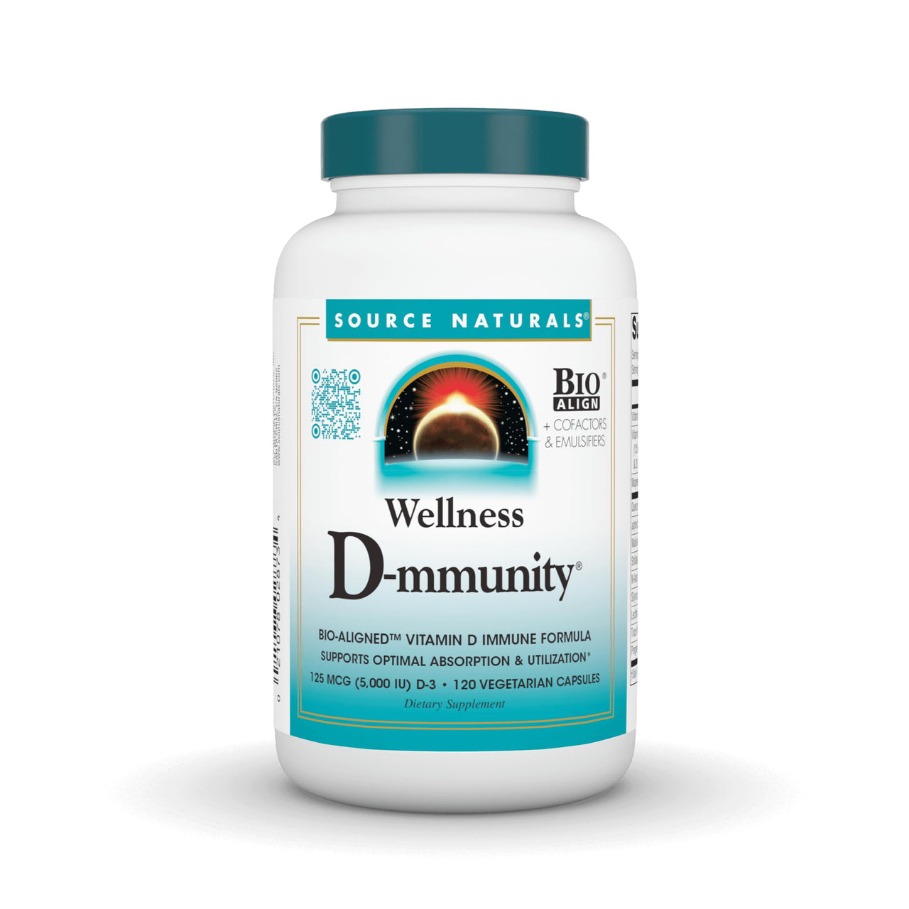 Source Naturals Wellness D-mmunity, Bio-Aligned Vitamin D Immune Formula, Supports Optimal Absorption and Utilization* - 120 Vegetarian Capsules