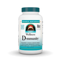 Thumbnail for Source Naturals Wellness D-mmunity, Bio-Aligned Vitamin D Immune Formula, Supports Optimal Absorption and Utilization* - 120 Vegetarian Capsules