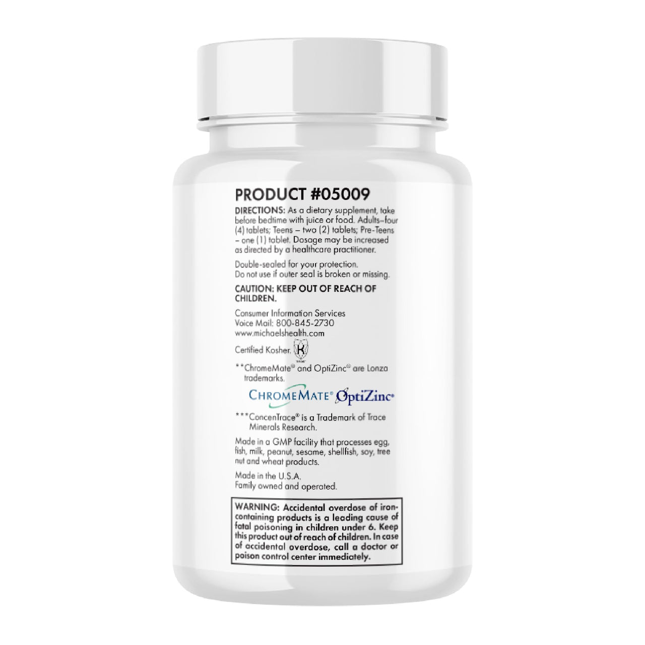 Michael's Health Naturopathic Programs Essential Minerals - 240 Vegetarian Tablets - Supports Nerve Communication & Proper Functioning of Muscles - Kosher - 60 Servings