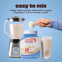 Thumbnail for Premier Protein Powder, Vanilla Milkshake, 30g Protein, 1g Sugar, Gluten Free, No Soy, 40.2 oz (29 Servings)