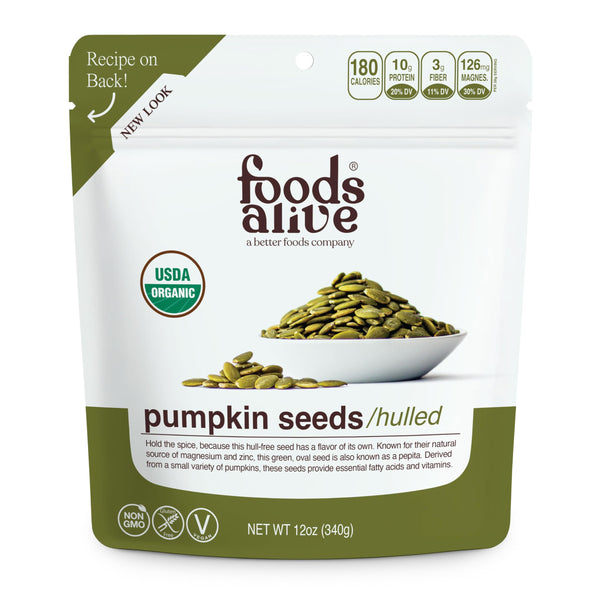 Foods Alive Organic Pumpkin Seeds, Hulled, 12 oz (340 g)