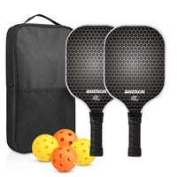 Thumbnail for Beginner Pickleball Paddles Set of 2, 0.63” Fiberglass Pickleball Rackets with 4 Balls & Carry Bag, Lightweight Paddle Set for Men, Women & Youth