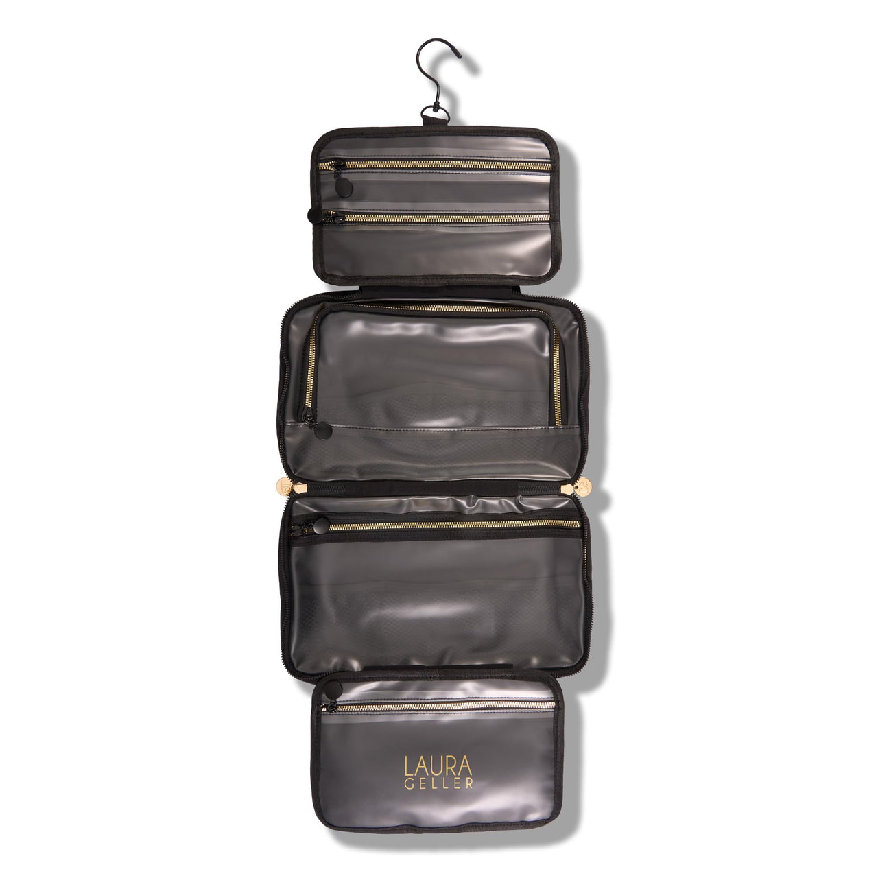 LAURA GELLER NEW YORK The Best of the Best Baked Face Palette and Quilted Folding Travel Makeup Bag, Black