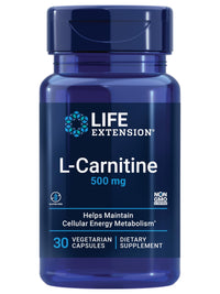 Thumbnail for Life Extension L-Carnitine – 500 mg, Energy Supplement, Memory Supplement – Free Form Amino Acid, Nitric Oxide Support, Healthy Blood Pressure – Gluten-Free, Non-GMO, Vegetarian – 30 Capsules