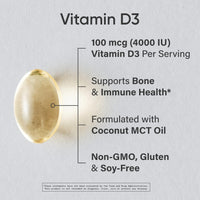 Thumbnail for Sports Research® Vitamin D3 4000iu/100mcg with Coconut MCT Oil, 360 Count