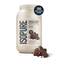 Thumbnail for Isopure Low Carb 100% Pure Whey Isolate Protein Powder, Lactose Free, Gluten Free, with Vitamins, Chocolate, 25g Protein Per Serving, 3 Lbs, 42 Servings (Packaging May Vary)