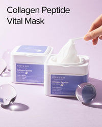 Thumbnail for Mary&May Collagen Peptide Vital Mask (30 Sheets) – Pull-Out Case with Hydrolyzed Collagen & 6 Peptides, Firming & Fine Line Appearance Care, Hydrating Korean Sheet Mask for Mature Skin