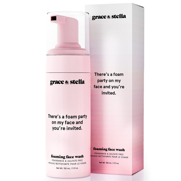 grace & stella Award Winning Foaming Facial Cleanser (150ml) - Sensitive Skin Face Wash - Vegan - Limpiador - Hydrating Cleanser - Face Wash Sensitive Skin - For Dry Skin