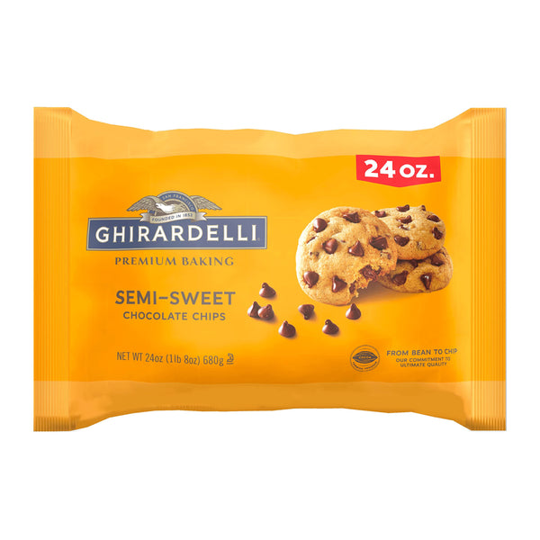 GHIRARDELLI Semi-Sweet Chocolate Premium Baking Chips Chocolate Chips for Baking, 24 OZ Bag