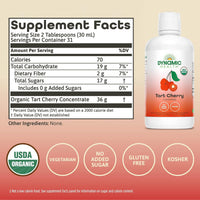 Thumbnail for Dynamic Health Organic Tart Cherry Juice, Unsweetened 100% Juice Concentrate, Antioxidants Supplement, No Sweeteners or Additives, Vegan, Gluten Free, BPA Free (32oz)