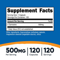 Thumbnail for Nutricost L-Carnosine 500mg, 120 Capsules - Gluten Free & Non-GMO