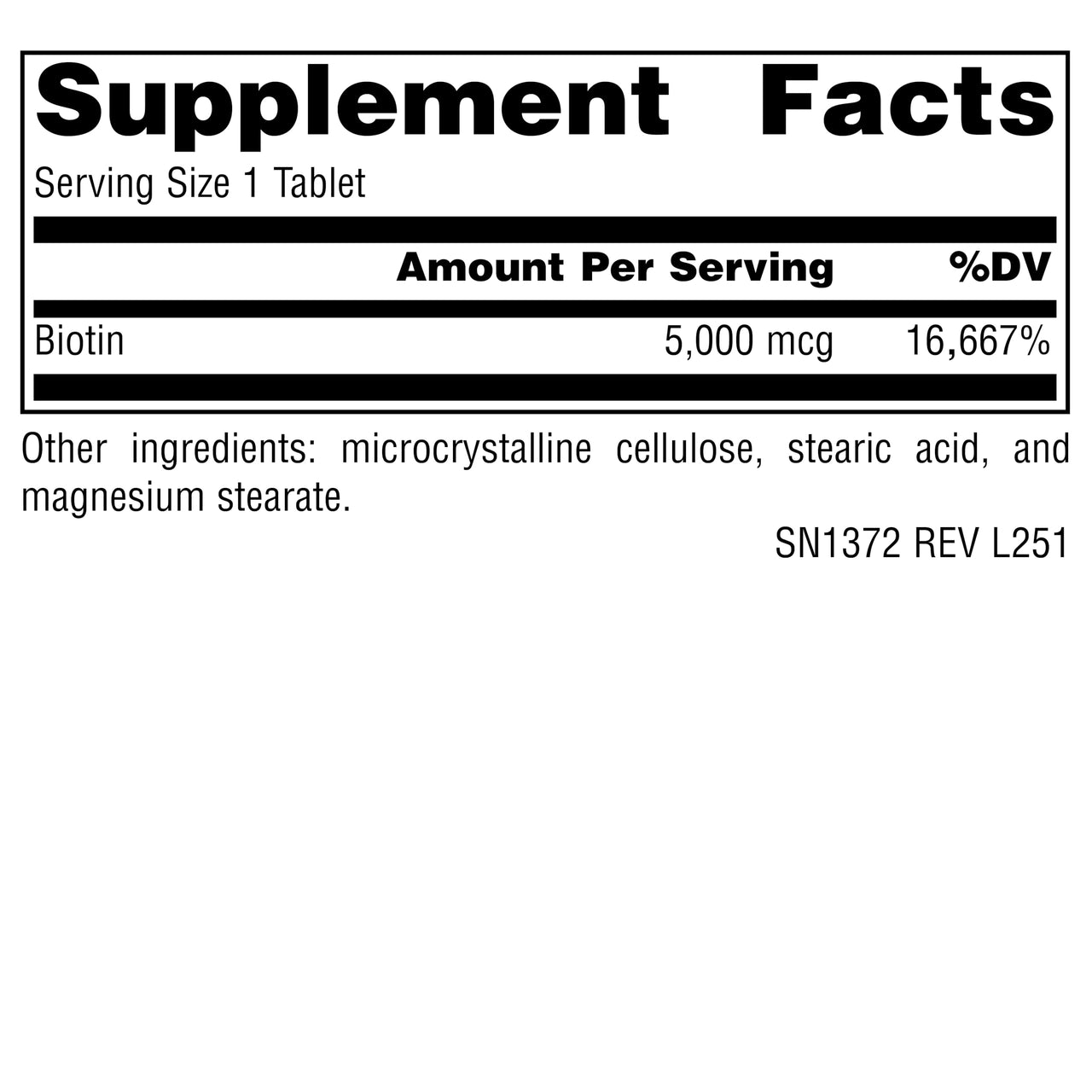 Source Naturals Biotin, Hair, Skin and Nail Support* - 5,000 MCG • 60 Tablets
