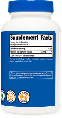Thumbnail for Nutricost Strontium Capsules 750mg, 120 Capsules - Vegetarian, Non-GMO, Gluten Free